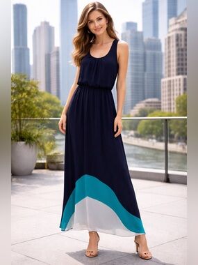 Enfocus Studio Navy Maxi Dress Size 6